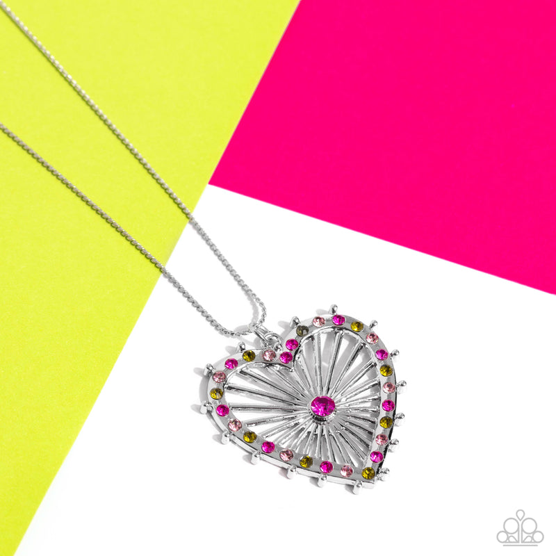 Flirting Ferris Wheel - Pink Necklace - Paparazzi Accessories