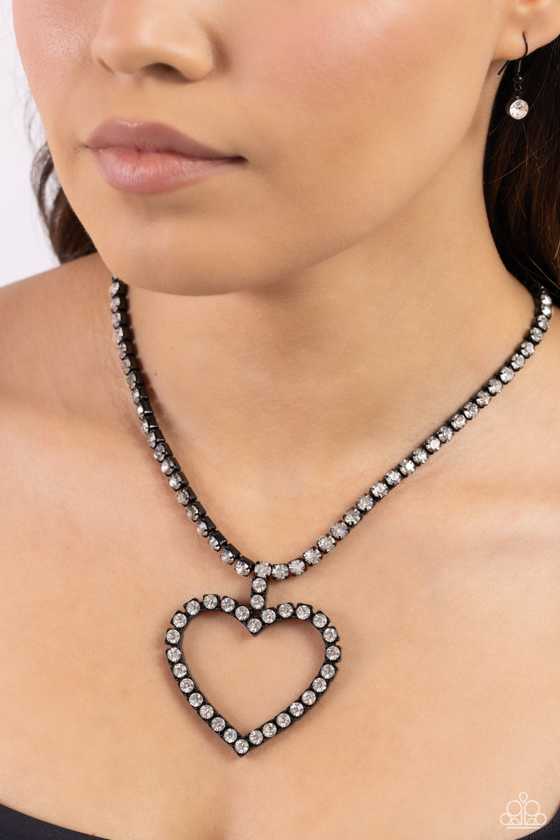 Flirting Fancy - Black Necklace - Paparazzi Accessories