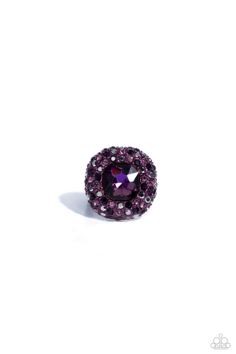 Glistening Grit - Purple Ring - Paparazzi Accessories