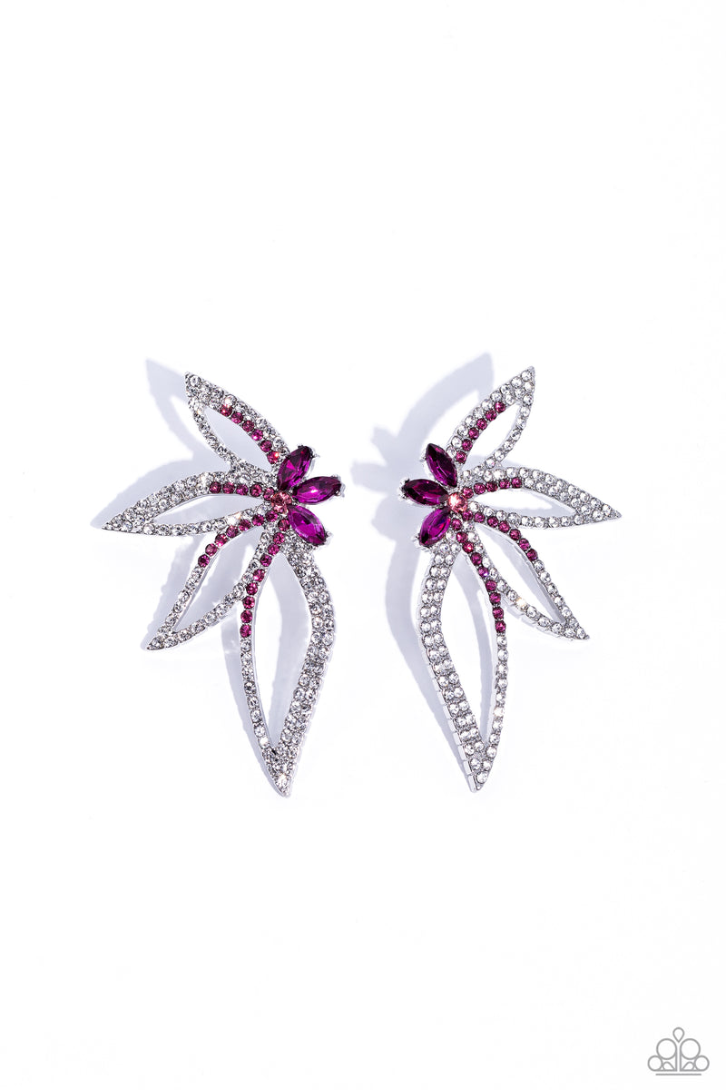 Twinkling Tulip - Pink Post Earrings - Paparazzi Accessories