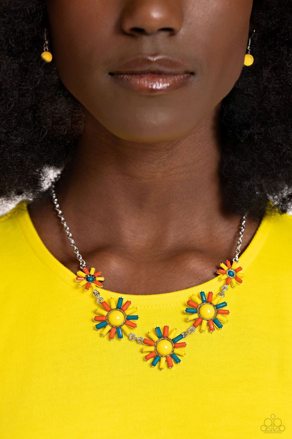 SUN and Fancy Free - Yellow Necklace - Paparazzi Accessories