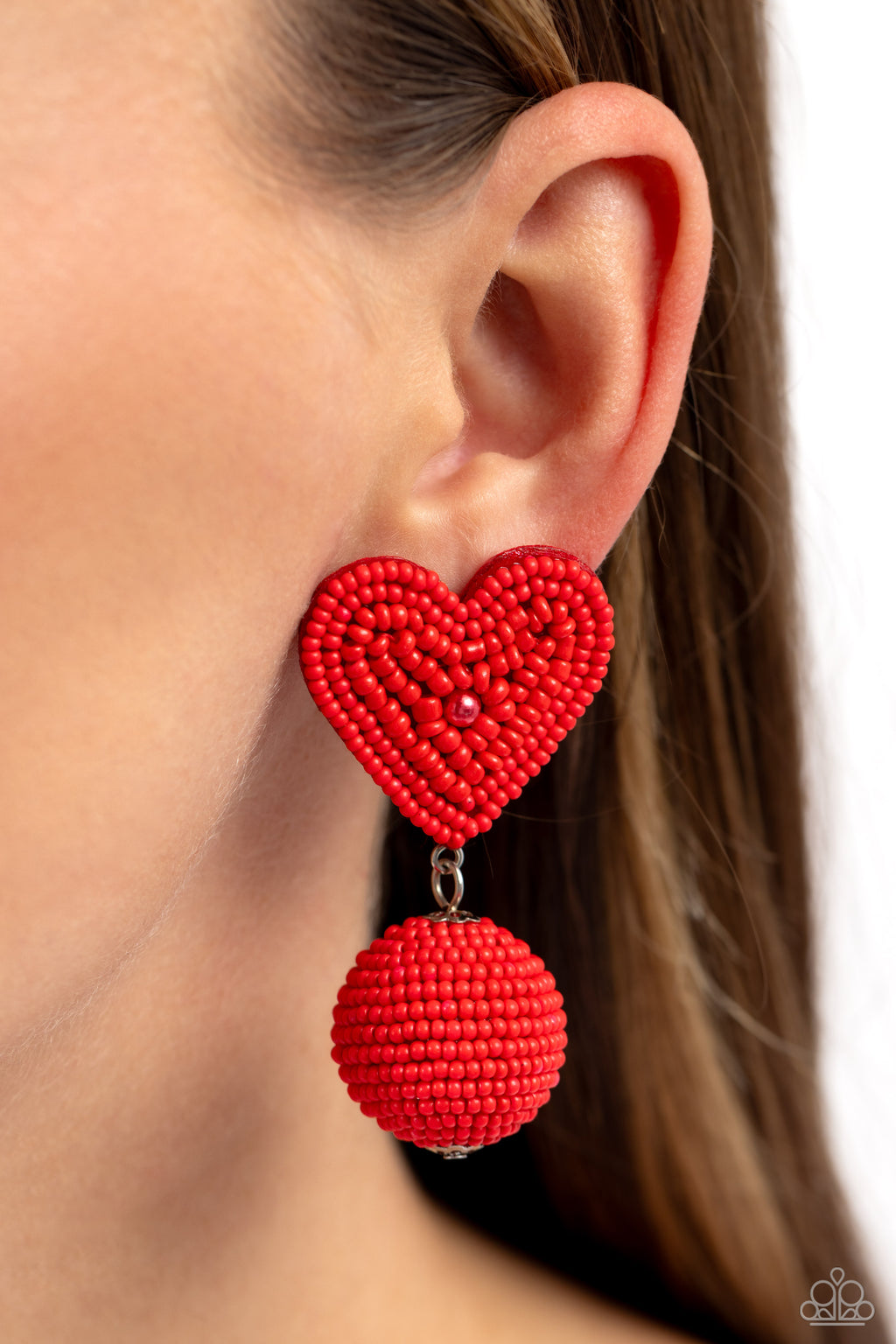 Spherical Sweethearts - Red Post Earrings - Paparazzi Accessories