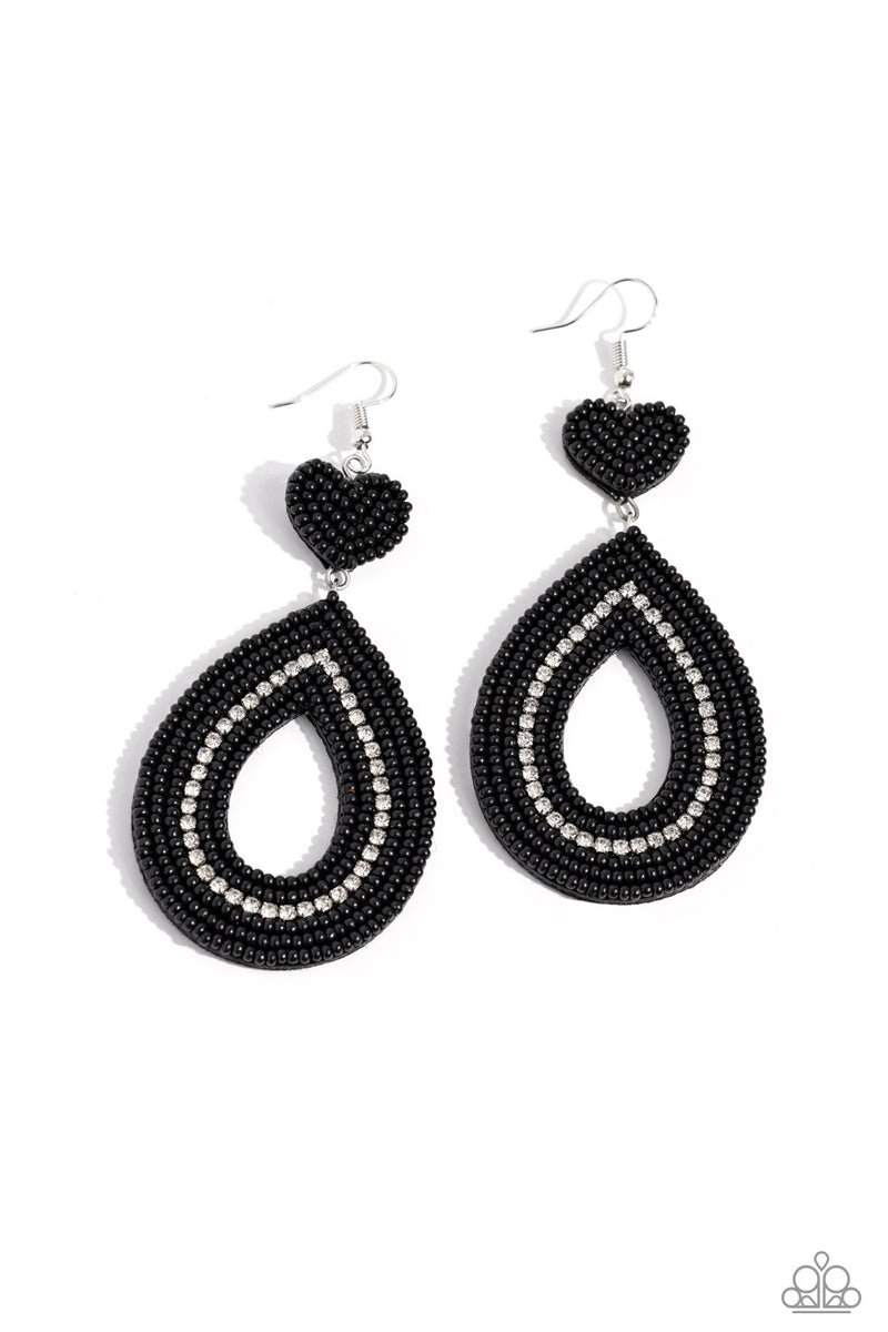 Now SEED Here - Black Earrings - Paparazzi Accessories