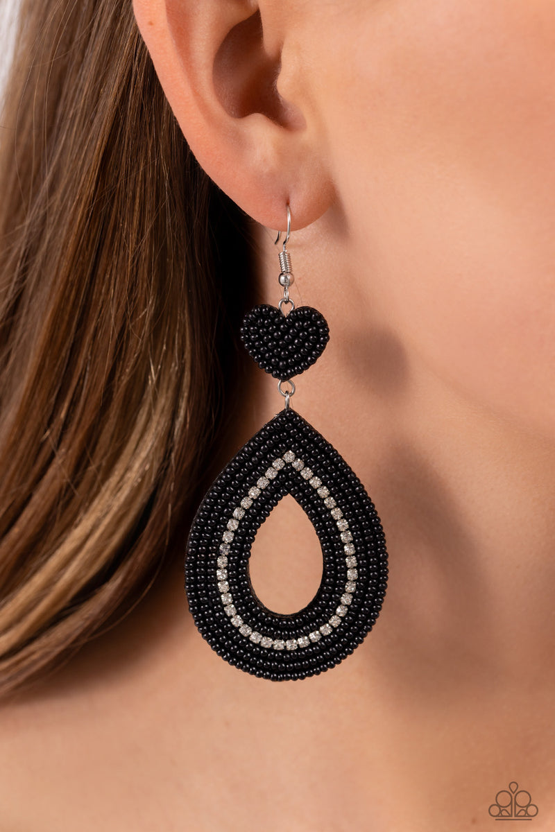 Now SEED Here - Black Earrings - Paparazzi Accessories