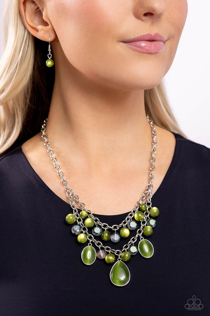 Dewy Disposition - Green Necklace - Paparazzi Accessories