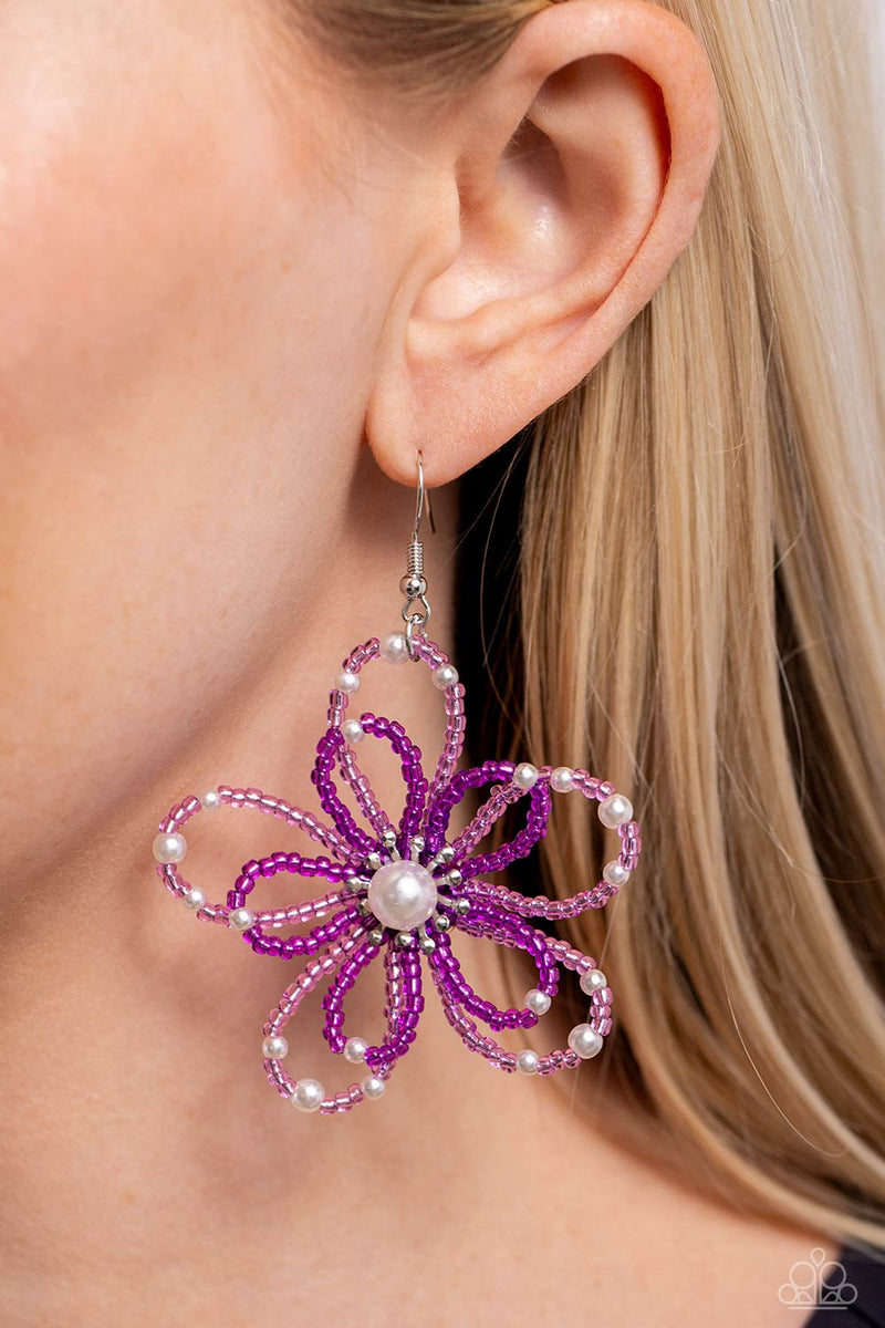 PEARL Crush - Purple Earrings - Paparazzi Accessories