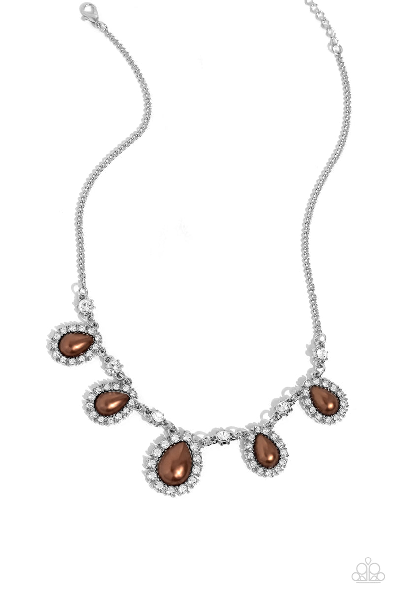 five-dollar-jewelry-teardrop-team-brown-necklace-paparazzi-accessories