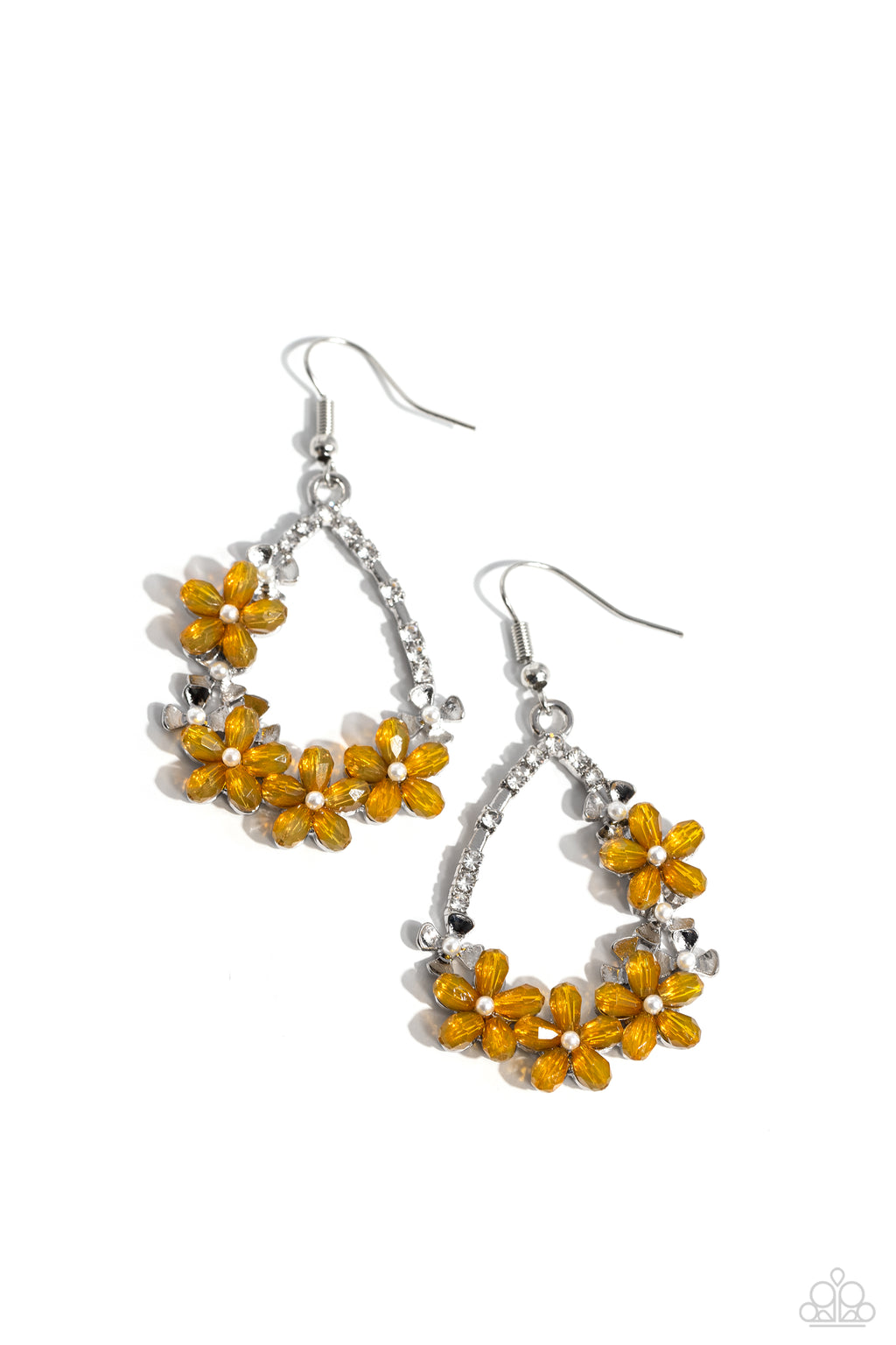 five-dollar-jewelry-boisterous-blooms-yellow-earrings-paparazzi-accessories