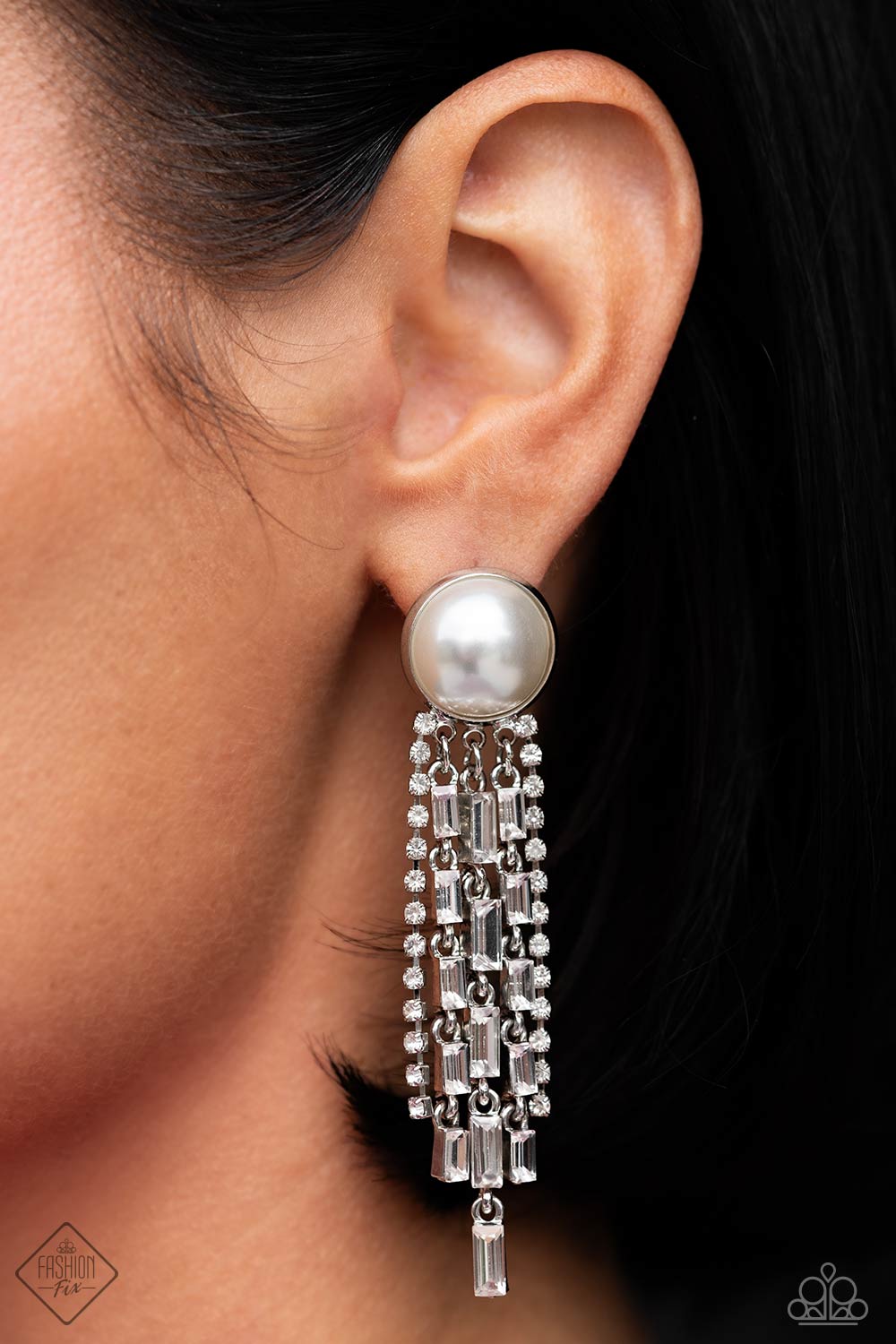 Genuinely Gatsby - White Post Earrings - Paparazzi Accessories