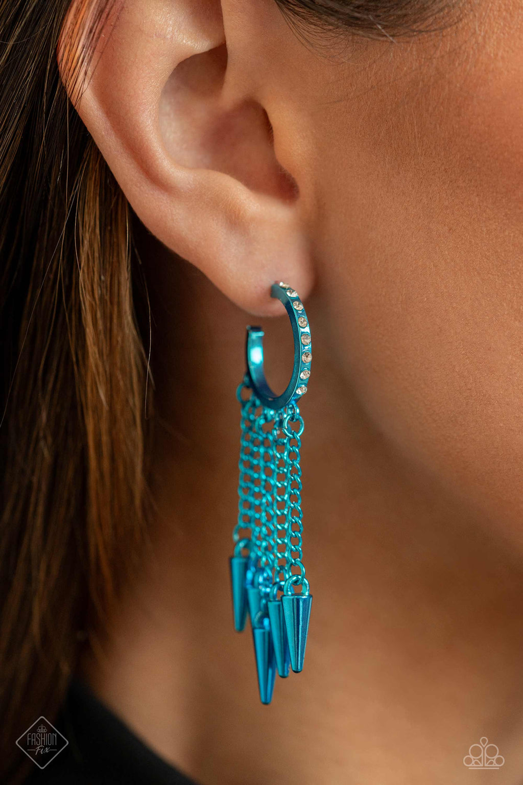 Piquant Punk - Blue Earrings - Paparazzi Accessories