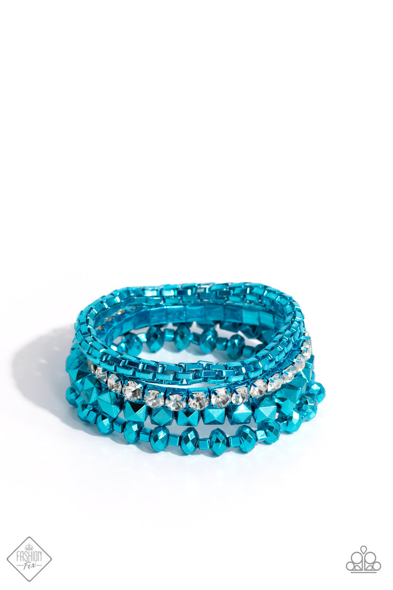 five-dollar-jewelry-punk-pattern-blue-bracelet-paparazzi-accessories