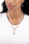 Turn Back the LOCK - Copper Necklace - Paparazzi Accessories