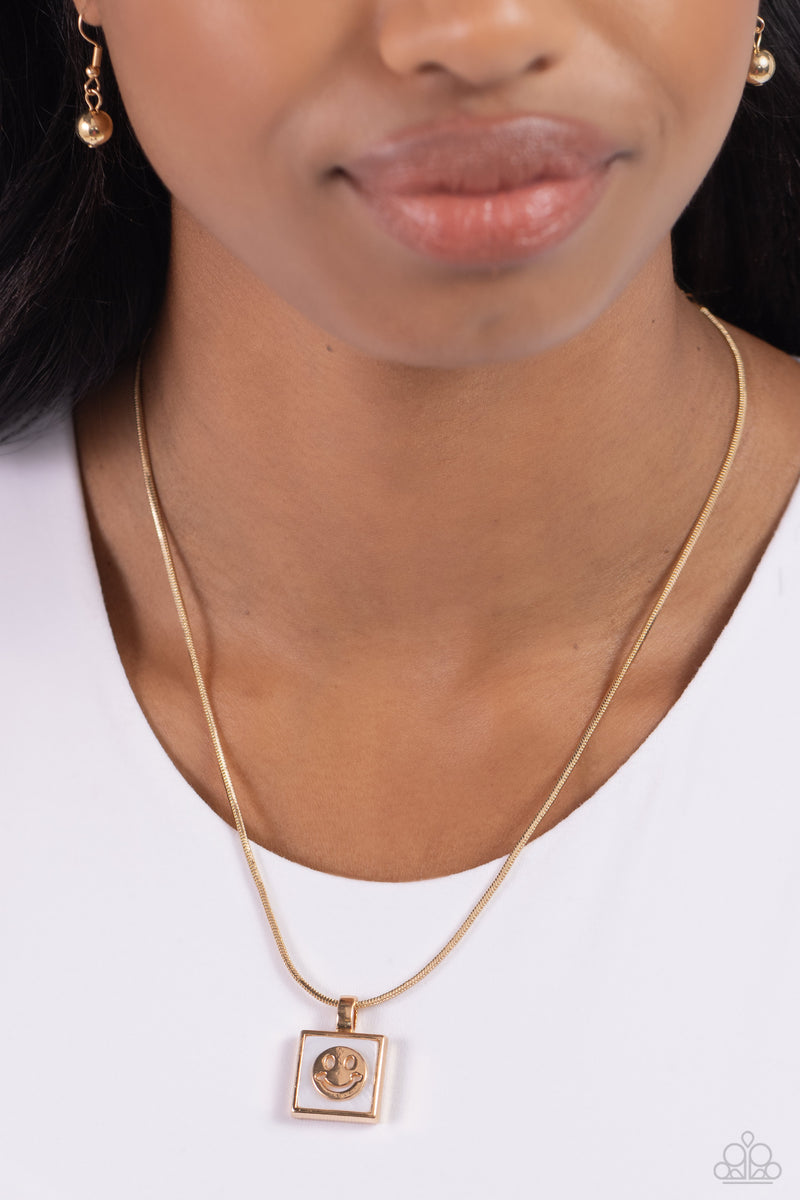 Smiley Season - Gold Necklace - Paparazzi Accessories