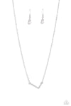 INITIALLY Yours - Silver - Complete Set Necklace - Paparazzi Accessories