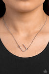 INITIALLY Yours - Silver - Complete Set Necklace - Paparazzi Accessories