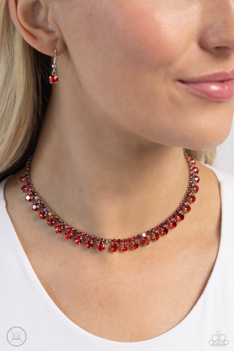 Ritzy Rhinestones - Red Necklace - Paparazzi Accessories