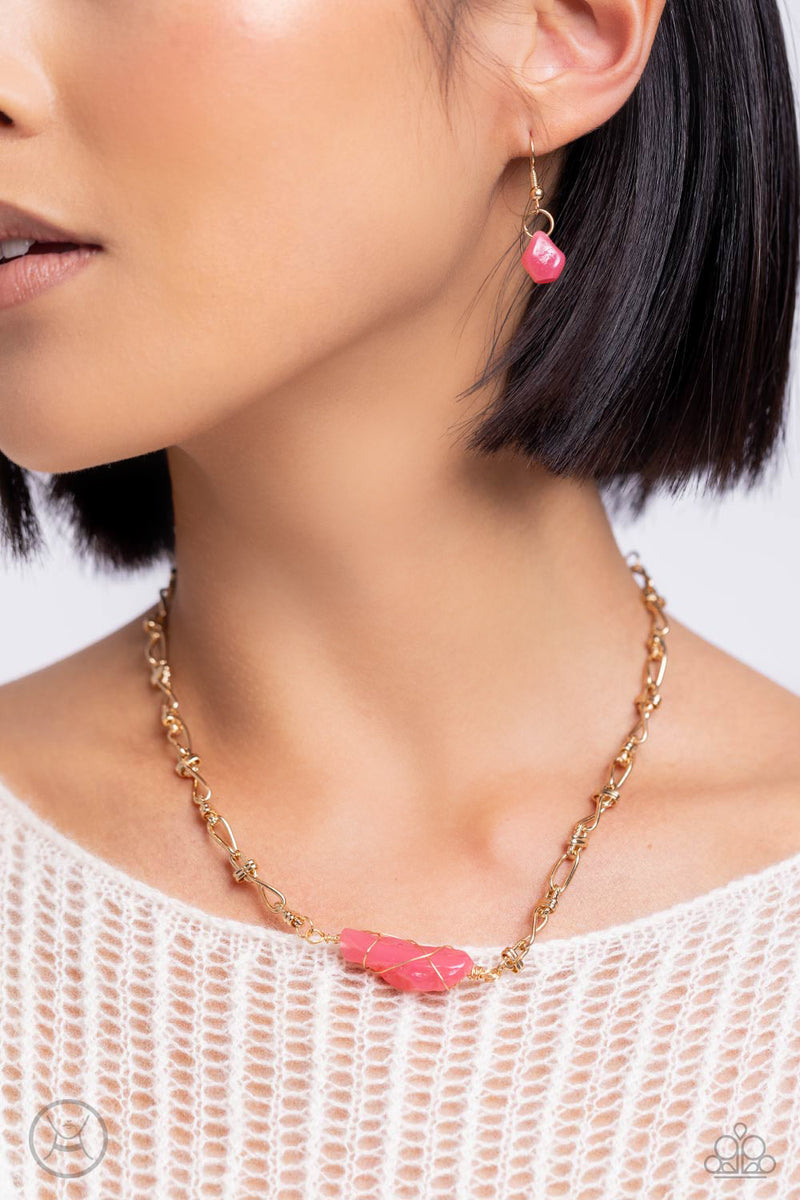 Cavern Class - Pink Necklace - Paparazzi Accessories