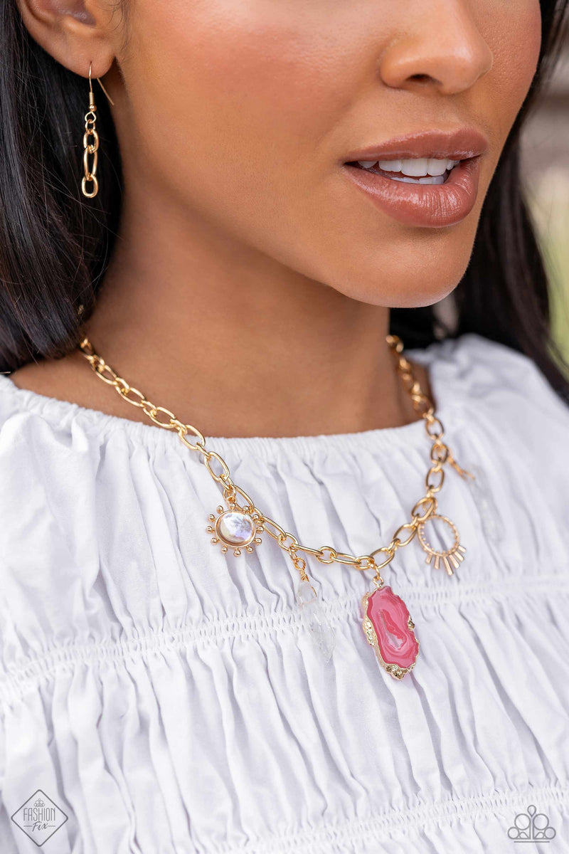 Geode Glam - Pink Necklace - Paparazzi Accessories