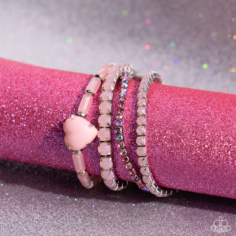 True Loves Theme - Pink Bracelet - Paparazzi Accessories