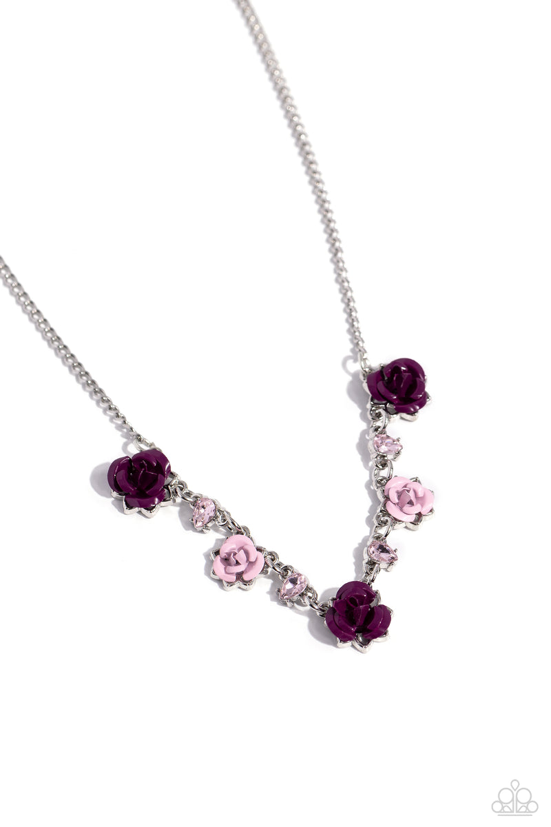 Strike a ROSE - Purple Necklace - Paparazzi Accessories