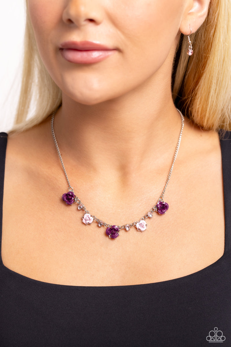 Strike a ROSE - Purple Necklace - Paparazzi Accessories