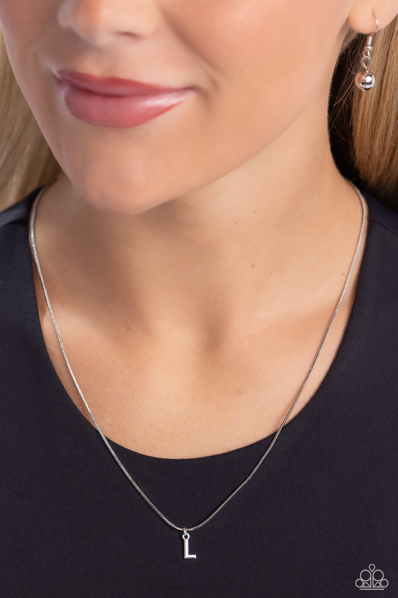 Seize the Initial - Silver - L Necklace - Paparazzi Accessories