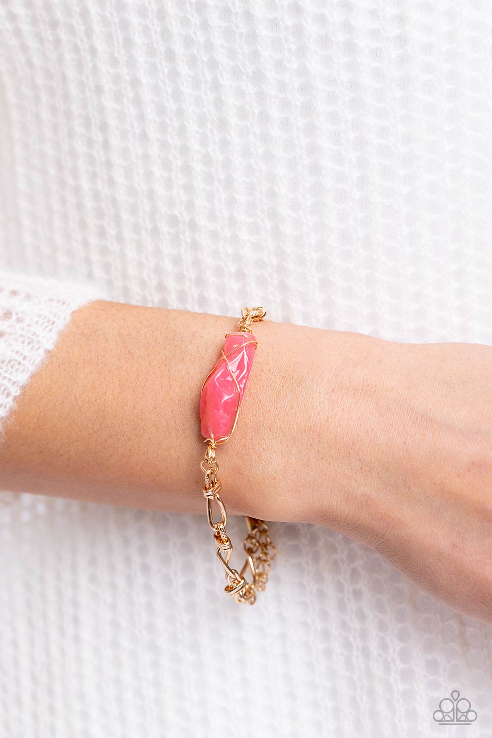 Whimsically Wrapped - Pink Bracelet - Paparazzi Accessories