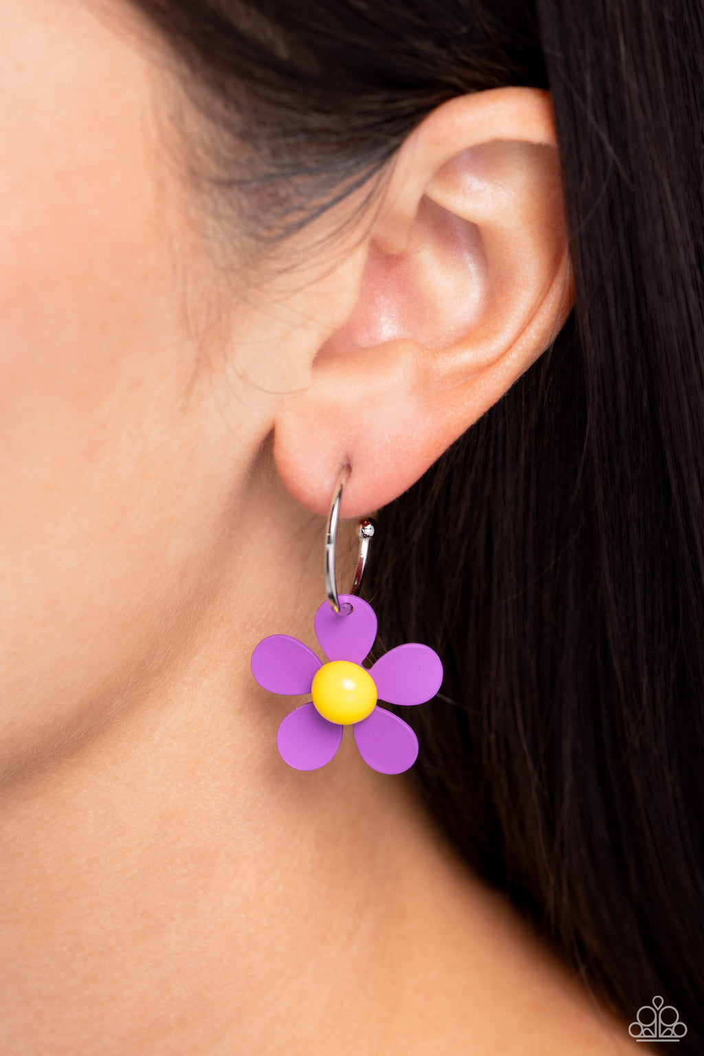More FLOWER To You! - Purple Earrings - Paparazzi Accessories