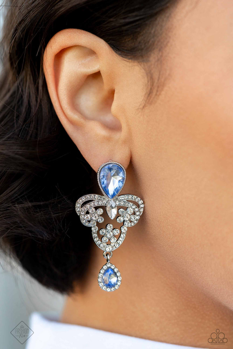 Giving Glam - Blue Post Earrings - Paparazzi Accessories