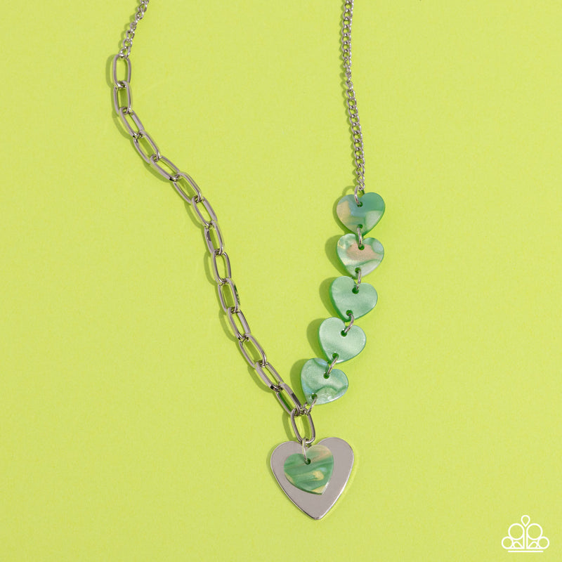 HEART Of The Movement - Green Necklace - Paparazzi Accessories