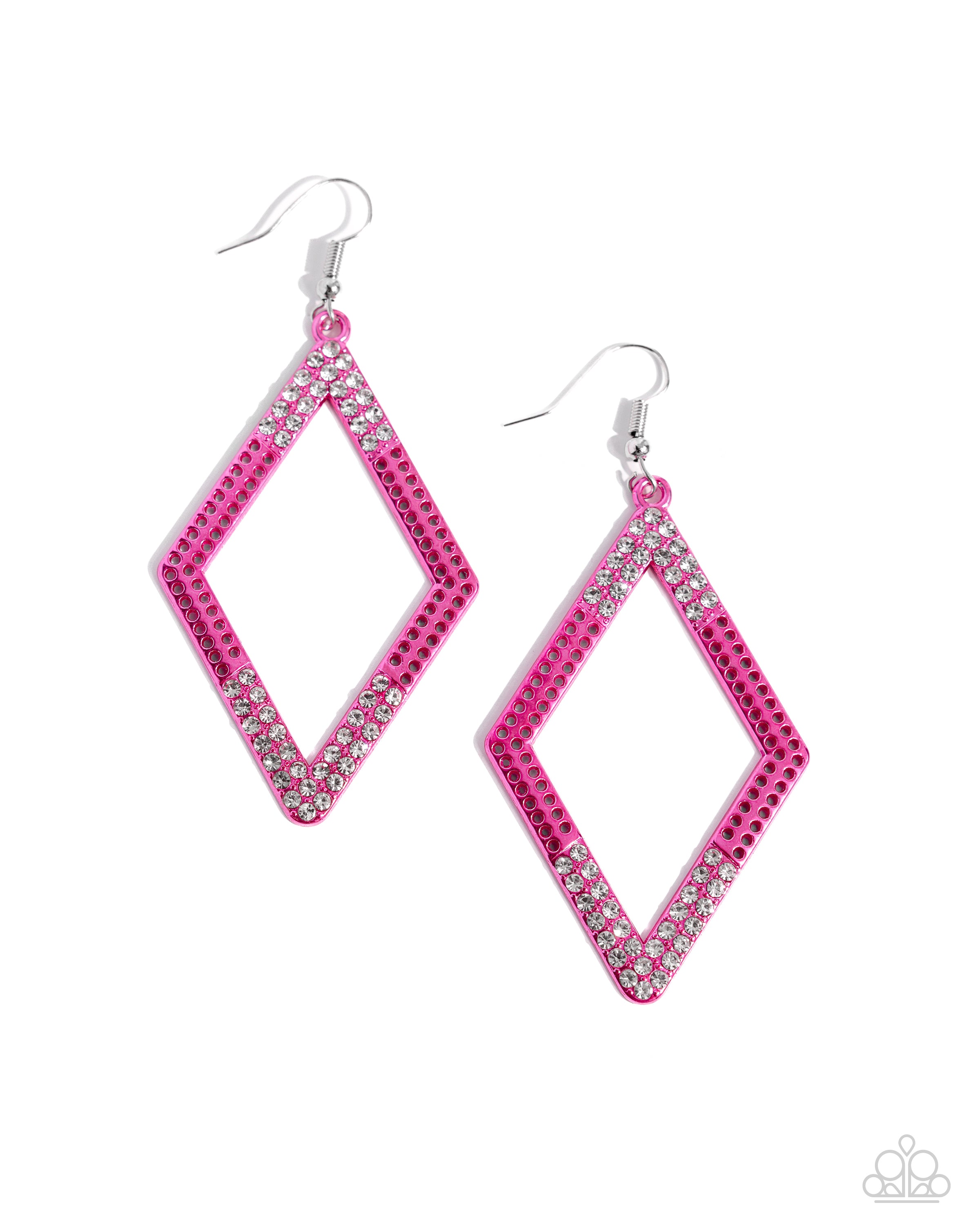 Eloquently Edgy - Pink Earrings - Paparazzi Accessories