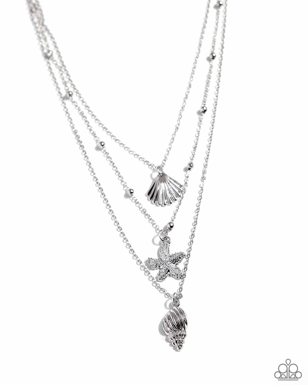 five-dollar-jewelry-seashell-sonata-silver-necklace-paparazzi-accessories