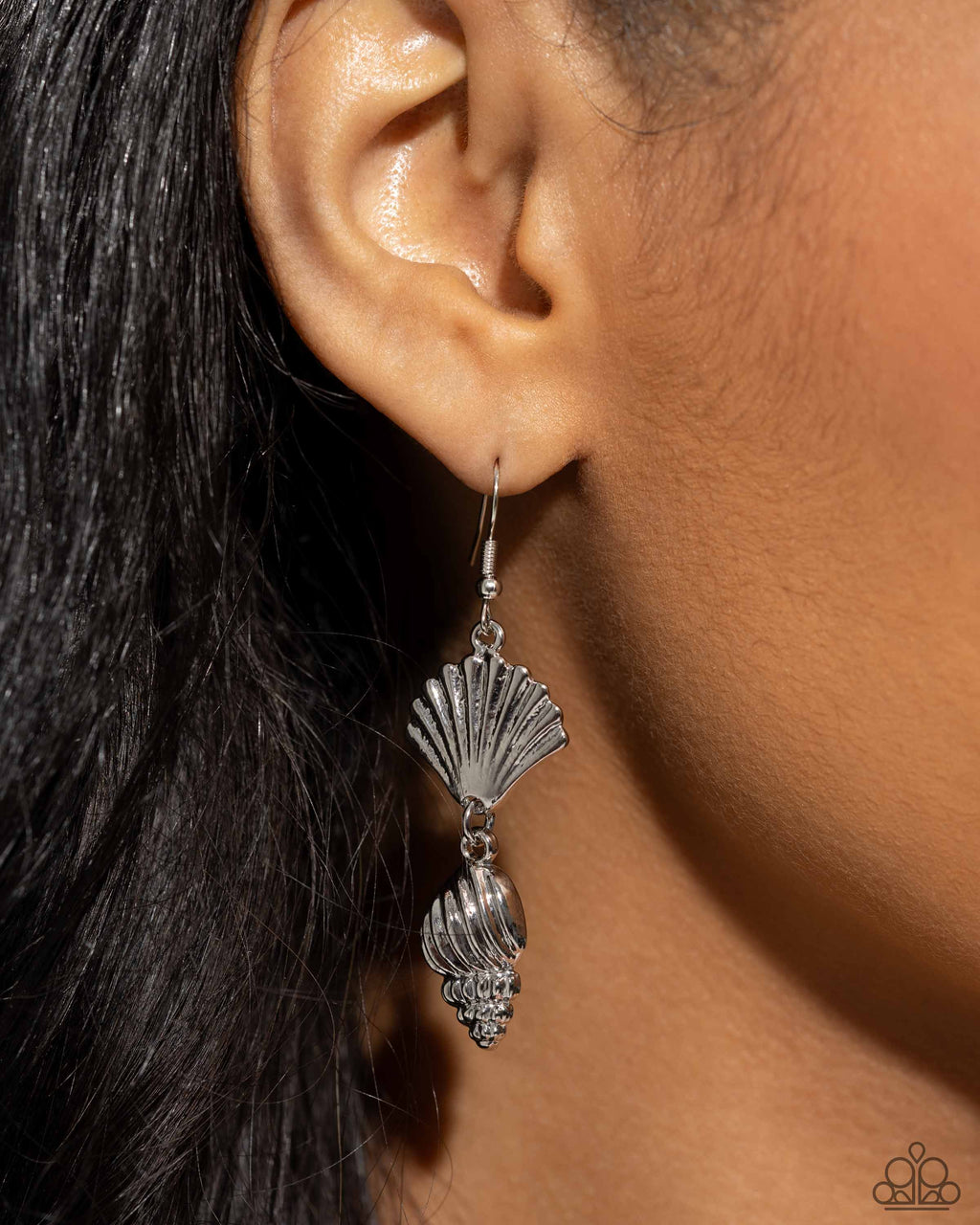 SHELL, I Was In the Area - Silver Earrings - Paparazzi Accessories