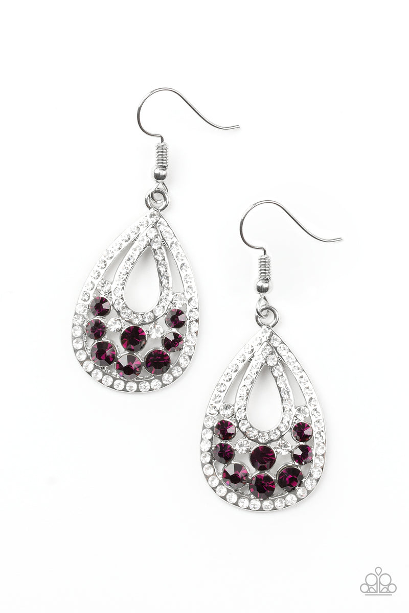 Sparkling Stardom - Purple Earrings - Paparazzi Accessories