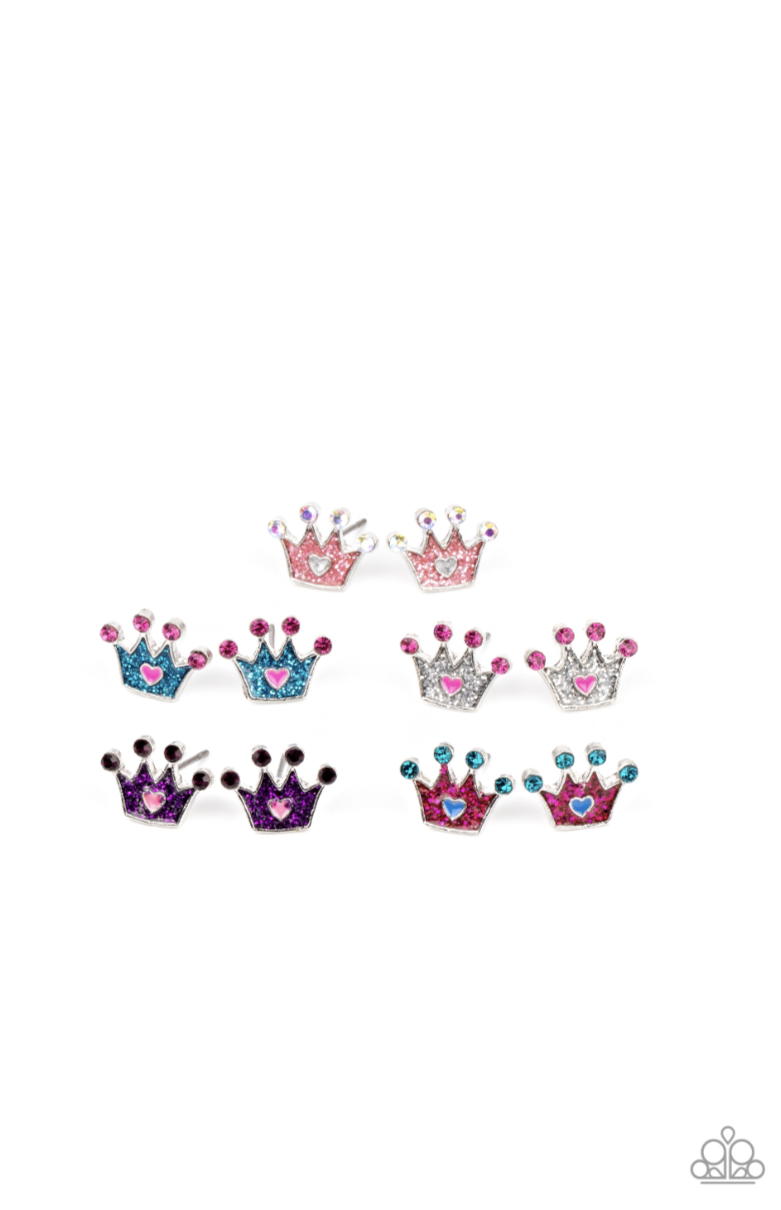 Starlet Shimmer Princess Crown Earrings 10 Pack